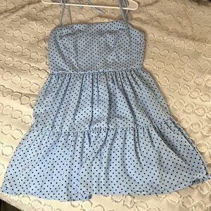 Blue and black polka dot dress emerald sundae